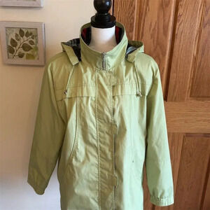 Mackintosh Women's Green Spring Jacket Large Removable Hood Packable Travel